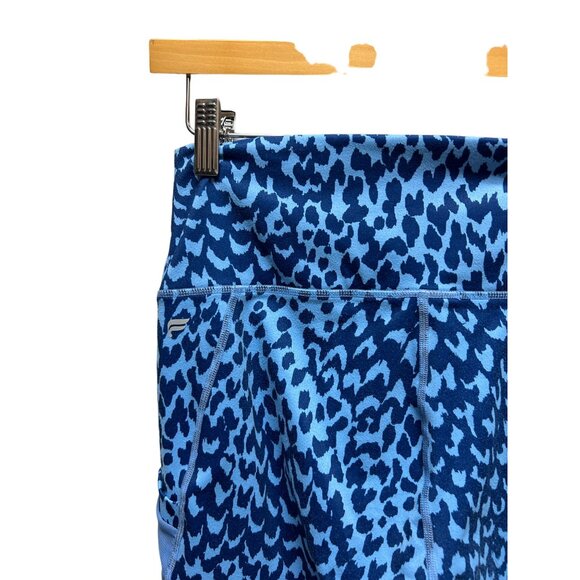 Fabletics PowerHold On the Go High Waist Navy & Cornflower Marina Sahara Print L - Picture 4 of 6